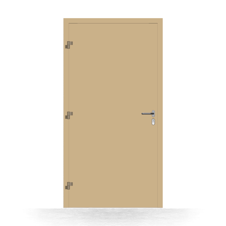 Alu-Haustür in Beige Innenansicht