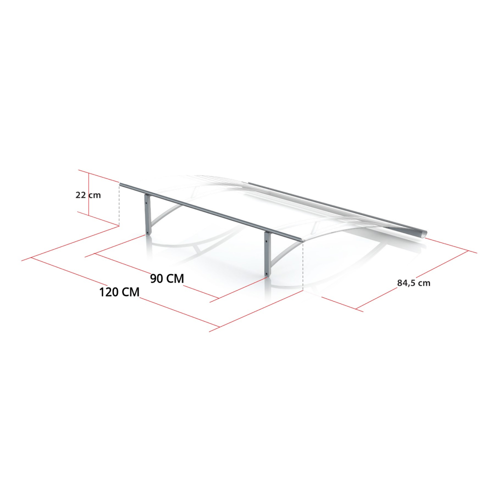 Vordach Wels Maße – 120 cm Breite