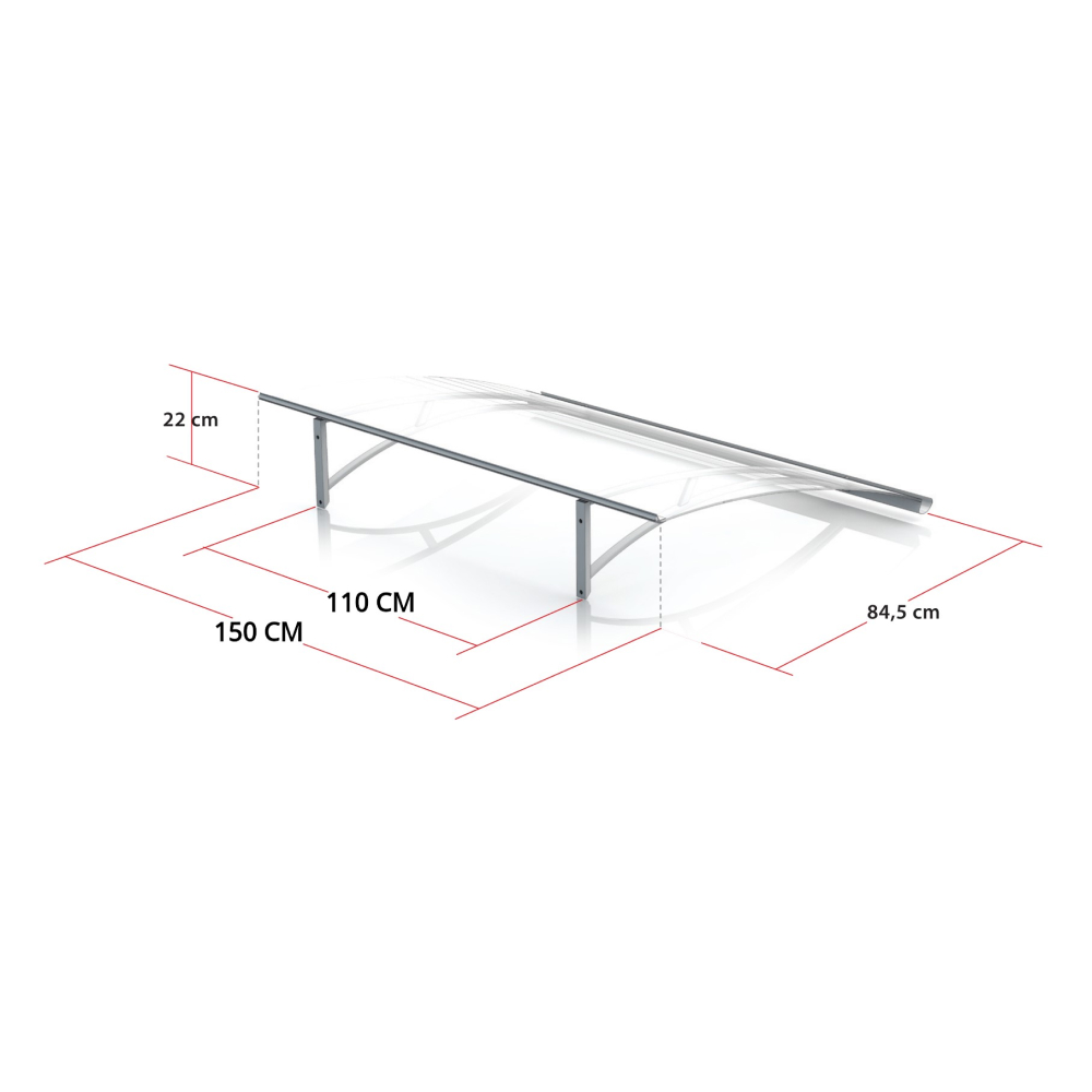 Vordach Wels Maße – 150 cm Breite