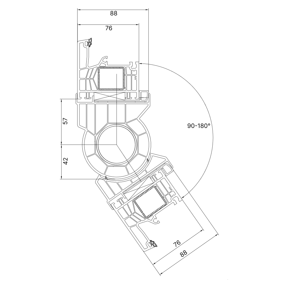 variabel von 90°-180°